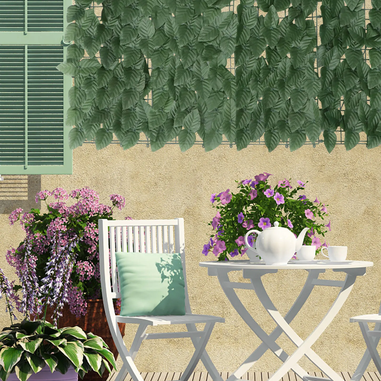 

Simulated Leaf Fence Balcony Garden Privacy Screen Decor Artificial Hedges UV Resistant Weatherproof Realistic Thick Lightweight