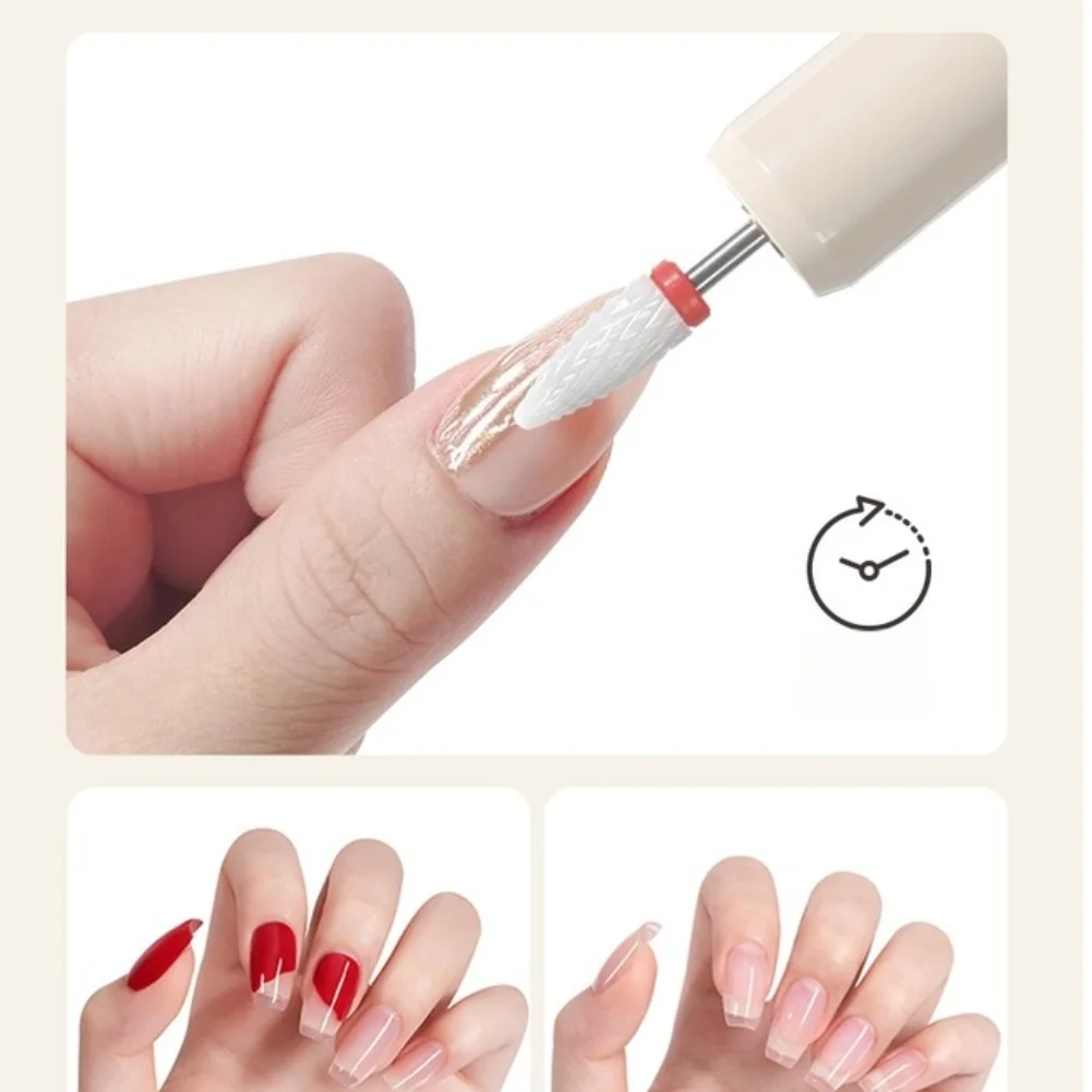 Portable USB-C Nail Grinder Machine 3 Speeds Lightweight Electric File For Acrylic Nails Professional Home Manicure Tool