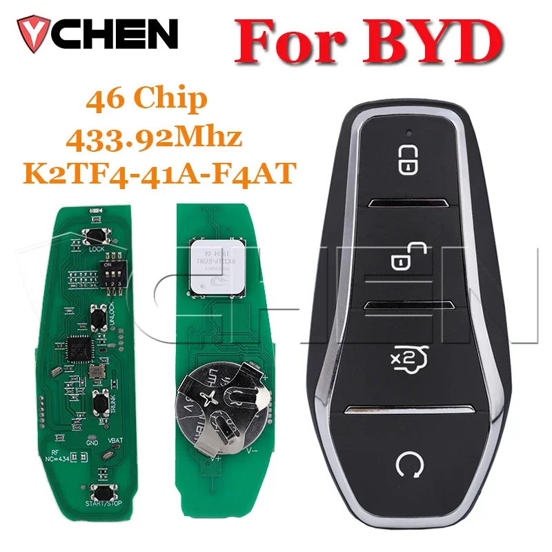 

Smart Remote Key For BYD Qin PLUS DM-i Qin PLUS EV Yuan PLUS SON 433.92MHz ID46 Chip K2TF4-F4A/F4H/F4AM/F4AT car Keyless