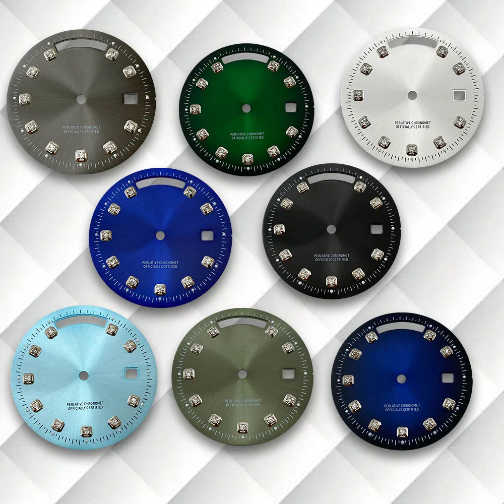 

Latest styles 31mm S Logo Day And Date Diamond Dial Fit 8285 Movement Sunray Watch Dial Modification Accessories