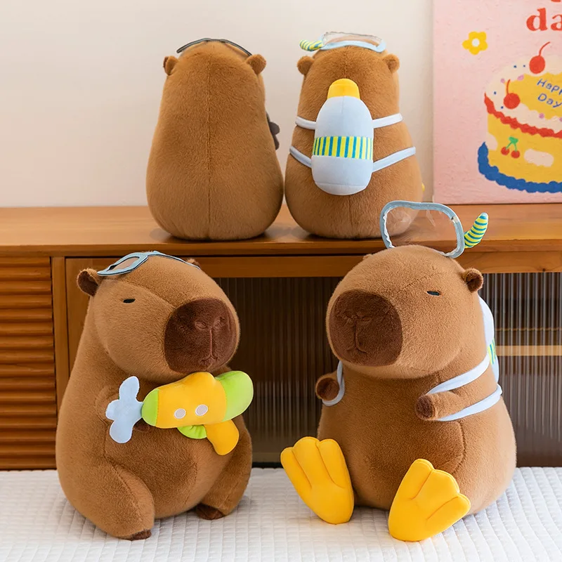 Kawaii Capybara Plush Toy Cute Capybara with Turtle Backpack Stuffed Animal Funny Ugly Cuteness Doll for Kids Birthday Gift