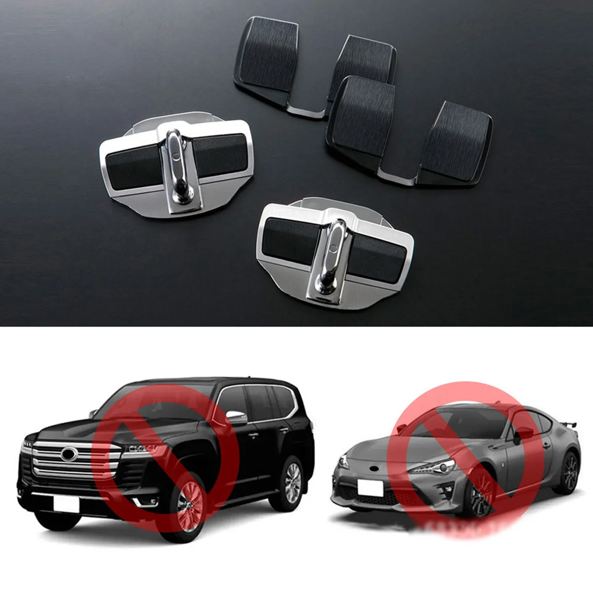 4 Sets Door Stabilizer Door Lock Protector Latches Stopper Cover for All Series ES GX460 LC LX NX RX