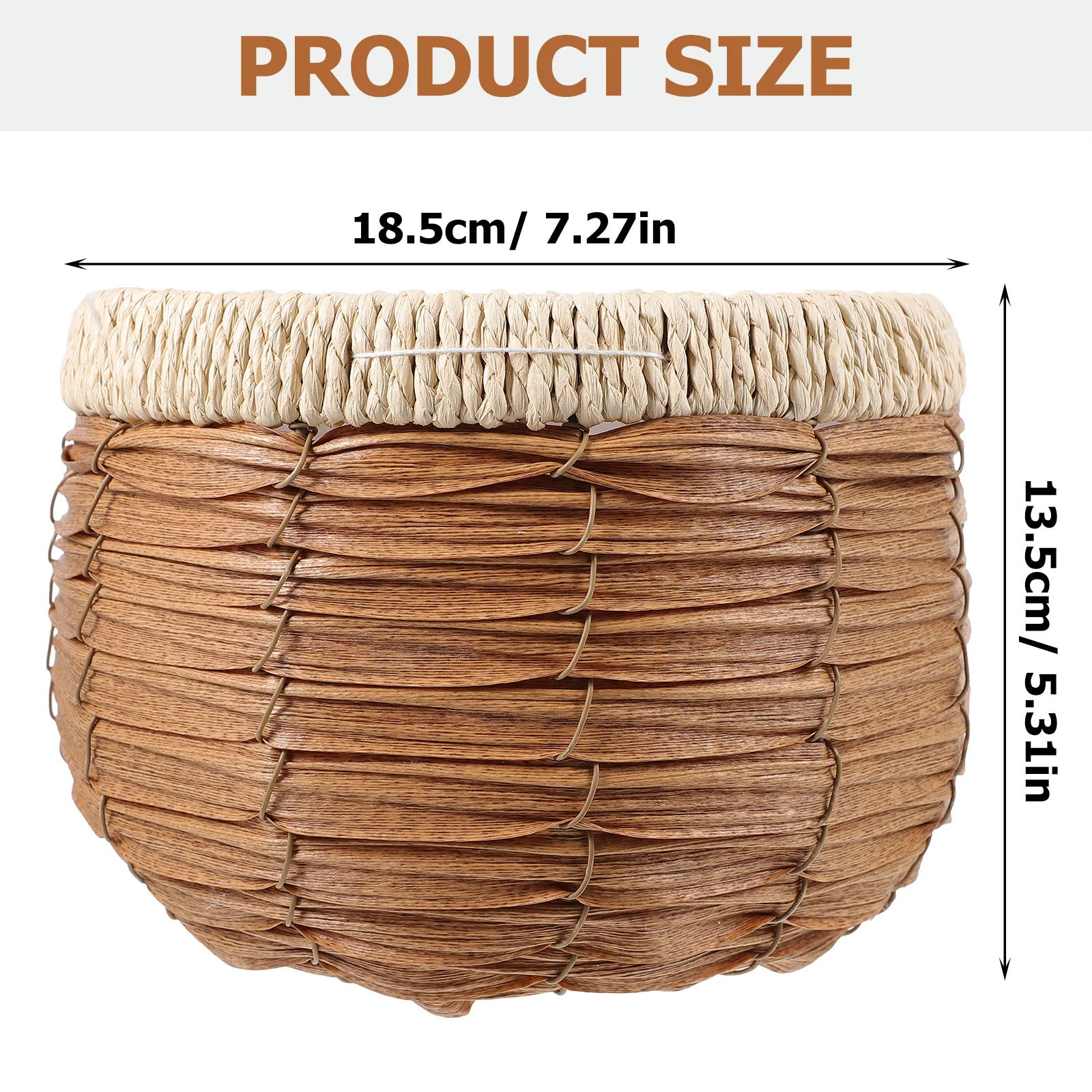 Flower Basket Woven Pot Rattan Green Plant Succulent Storage (brown) Decorative Planter Baskets for Plants Organizing