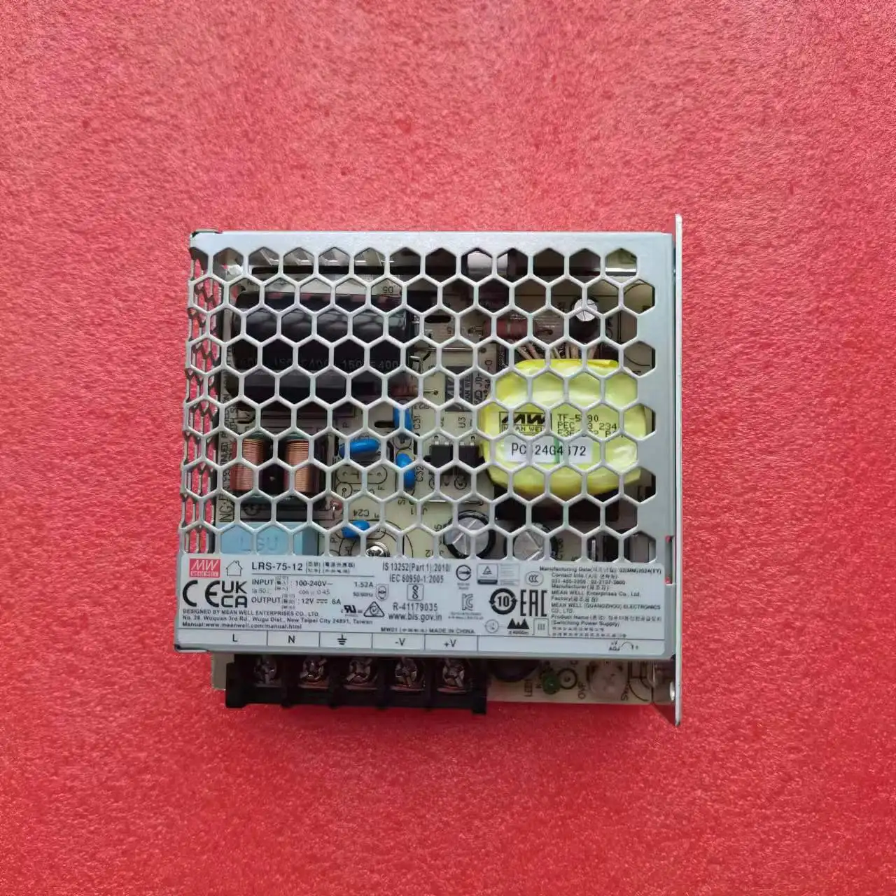 Mean Well LRS-75 Regulated Power Supply 5/12/15/24/36/48V Enclosed Metal Case