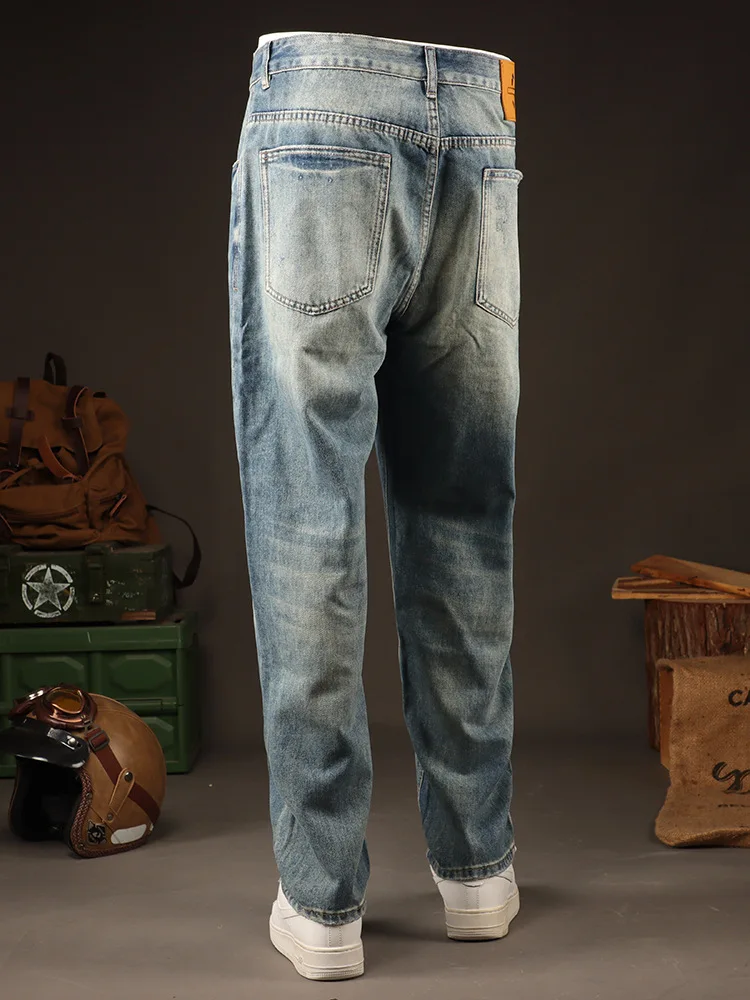 

New Spring/Summer Trendy Brand American Retro Loose Straight Tube Micro Cone Jeans Youth Fashion Casual Pants