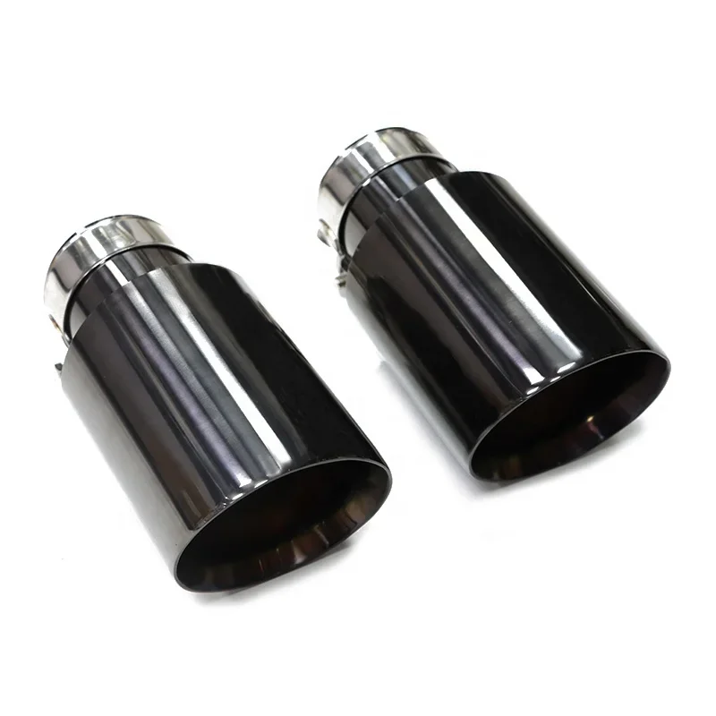 SYPES Titanium Black Interface 51 57 60 63MM Air Outlet 76 89 101 114MM UniversalExhaust Pipe For Toyota Crown Reiz GTI