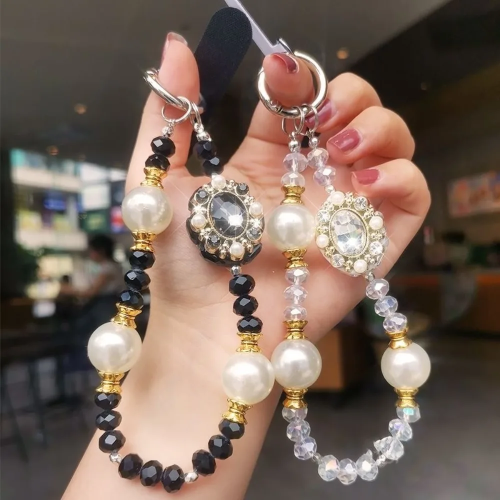 Big Gemstone Beaded Mobile Phone Chain, Small Fragrant Wind Wrist Ornament, Mobile Phone Hanging Rope Clip Universal