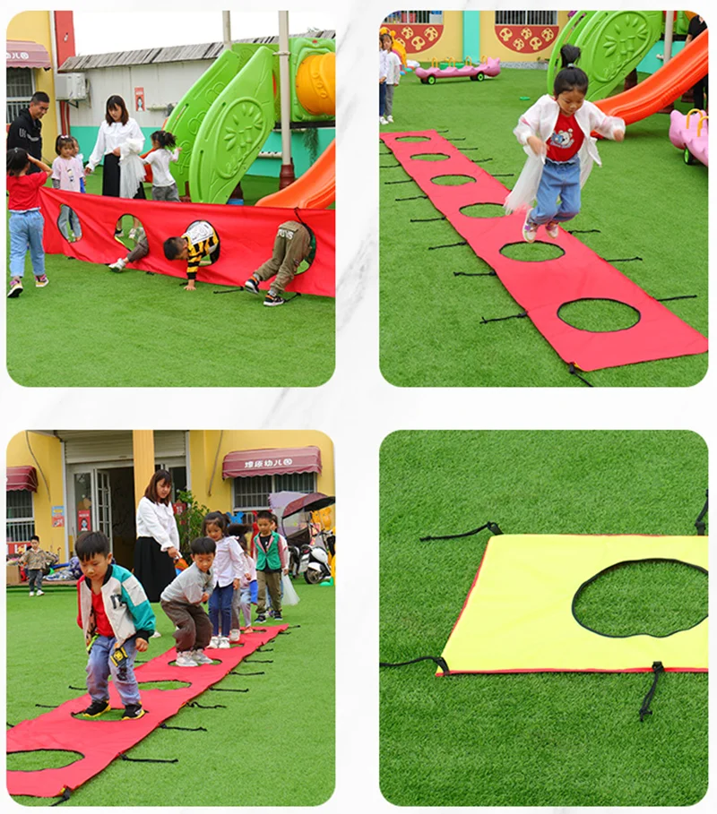 Juguetes deportivos de entrenamiento sensorial para niños, juegos divertidos al aire libre, patio de juegos para niños, túnel, rayuela, saltar,