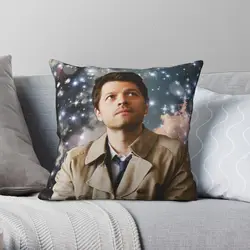 Supernatural Castiel Pillowcase Polyester Linen Velvet Pattern Zip Decorative Pillow Case Room Cushion Cover 45x45