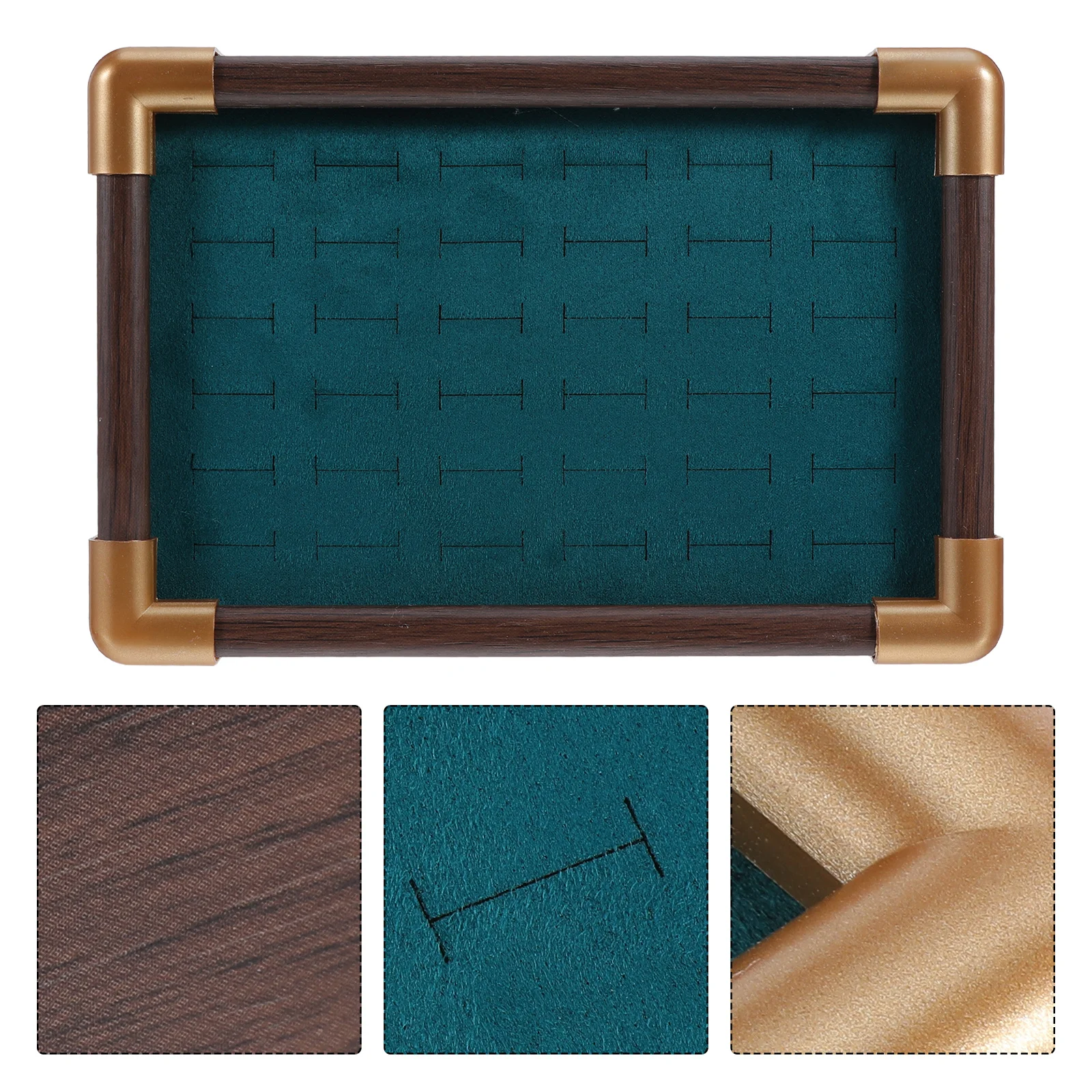 

36-слотовая подставка для ювелирных изделий из натурального дерева - поднос для колец, держатель для сережек для столешницы, домашнего офиса, розничная витрина, организация