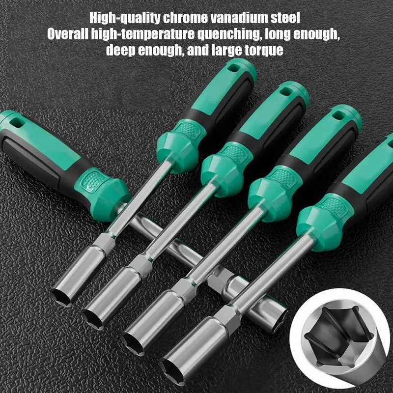 Hollow Shaft Nut Driver Set 5-13mm Wrench For RC Car Hobby Tool Kit Socket Screwdrivers Repair Tool Kit With Comfort Grip For