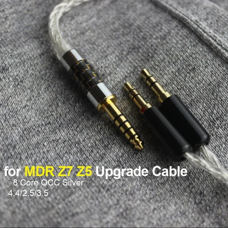 8 Core cable for Sony MDR Z7 Z5 Z7M2 Z1R Cable 2.5 4.4 Balance with MIC Earphones OCC Silver Plated Upgrade