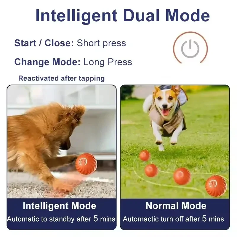 Dog Toys Intelligent Moving Jump Ball Rechargeable Bite-Resistant Rolling Ball Cat And Dog Chase Interactive Pet Toy image 6