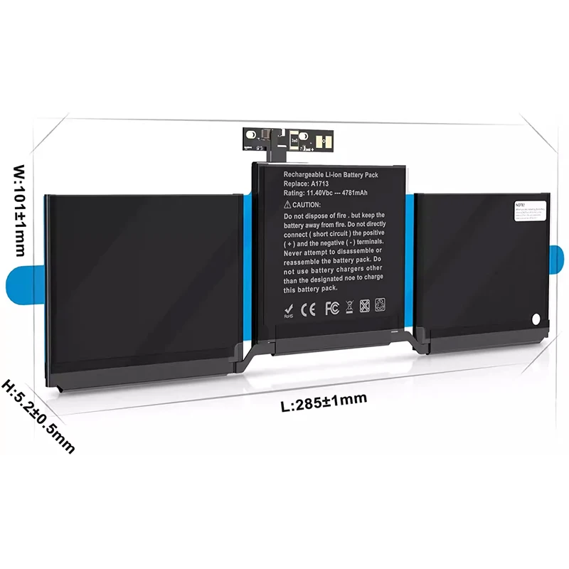 A1713 4781mAh Laptop Battery For Apple MacBook Pro 13\