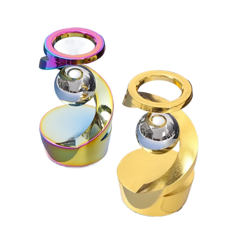 Zinc Alloy Levitating Spinning Top Desktop Ornament Rotating Gyro Sphere Decor Stress Relief Fidget Toy Home Office Gift