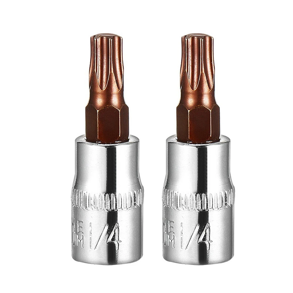 2Pcs Socket Car Parts Replacement T30 Bit Sockets Accessories High Quality Torx Bit 1/4 1/4 Inch Drive Supplies