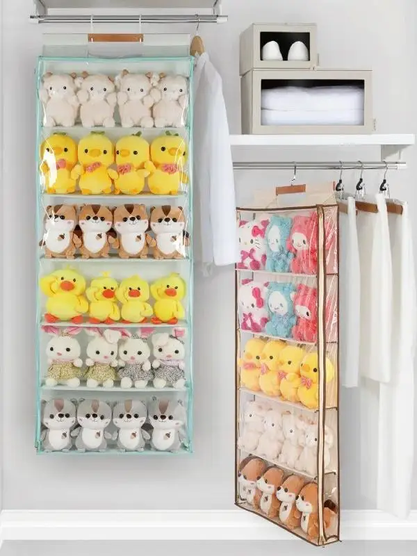 

Настенный органайзер-сумка для хранения кукол и мягких игрушек, пылезащитный, с дверцей, из нетканого материала, в китайском стиле