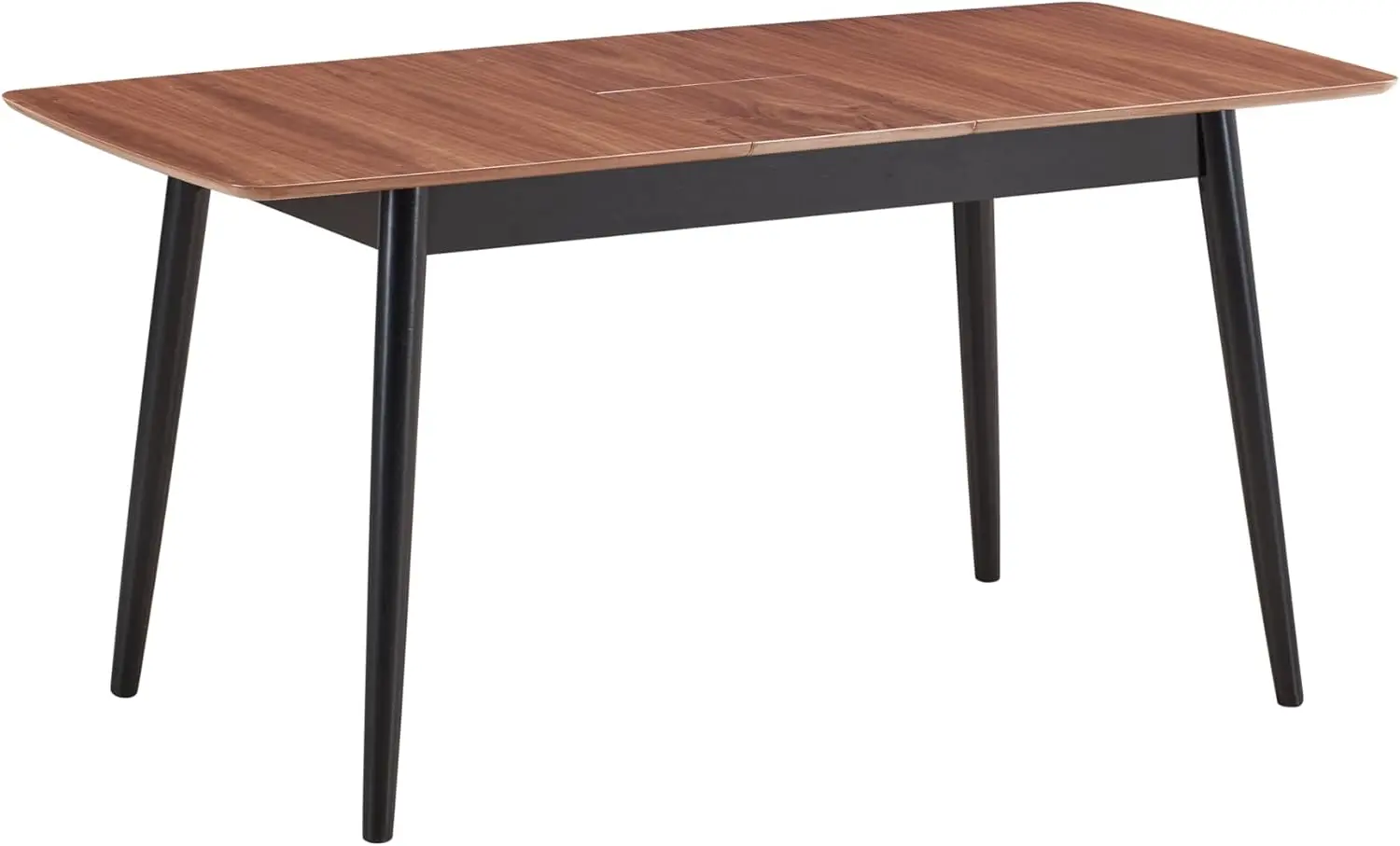 Meja Makan alami dan hitam dengan daun ekstensi