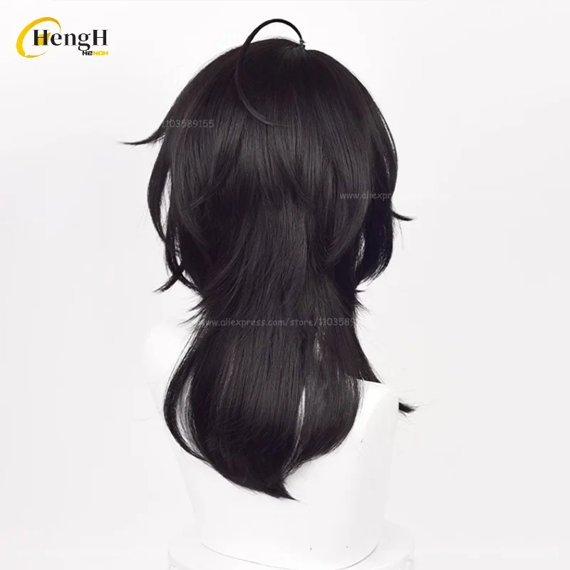 In Stock Anime Synthetic Sakuma Rei Wig Long 45cm Black Cosplay Anime Wig Heat Resistant Hair Halloween Party Wigs +Free Wig Cap