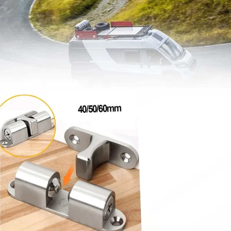 

1pc Caravan Furniture Door Ball Latch Brass Double Roller Spring Ball Catch Latches Cabinet Closet Door Adjustable Tension Latch