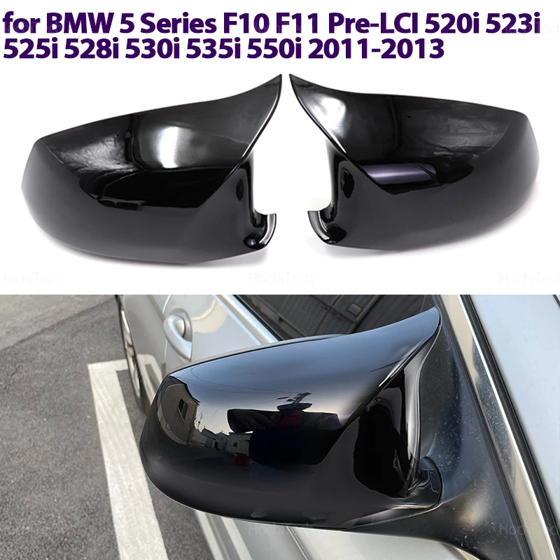 

For BMW 5 Series F10 F11 2010-13 Pre-LCI New M Look Mirror Covers Replacement RearView Mirror Case Cover Bright Black with Tool