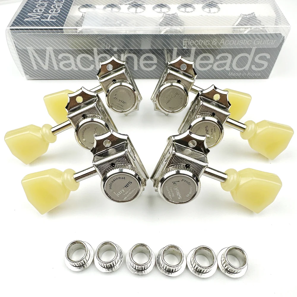 1 Set 3R3L Vintage Deluxe Locking Electric Guitar Machine Heads Tuners For LP SG Guitar Lock String Tuning Pegs Nickel