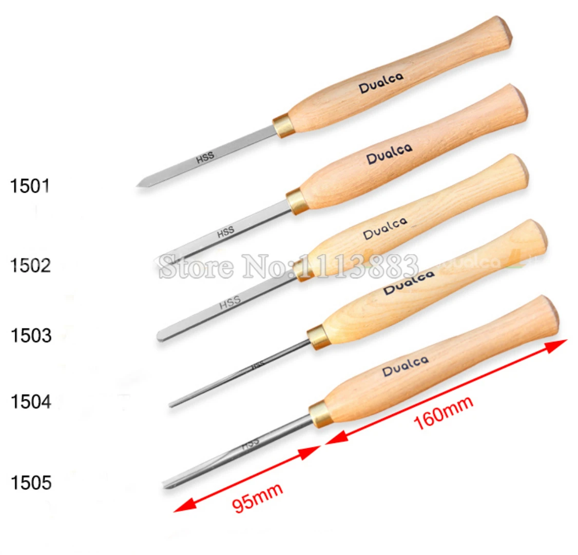 5PCS HSS Small Woodturning Chisel SET For Small Details 1501, 1502, 1503, 1504, 1505, (1506) Packed with Thick Canvas Bag image 3