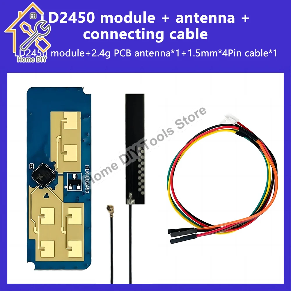 HLK-LD2450 DC5V 24G MM Wave Human Body Motion Tracking Trajectory Radar Sensor Module Smart Home Test Distance Angle Speed