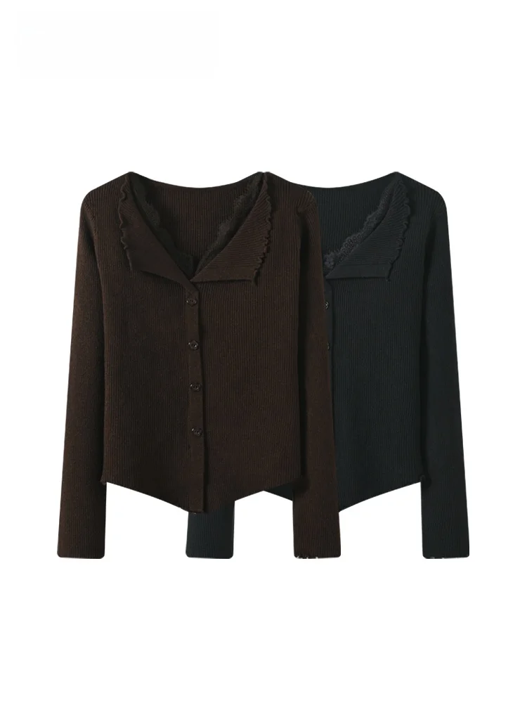 

plus Size Women's Long Sve Knitted Base irt Spring Vintage Lazy Sle Meat Concealing Anti-Aging Top Polyester Fiber