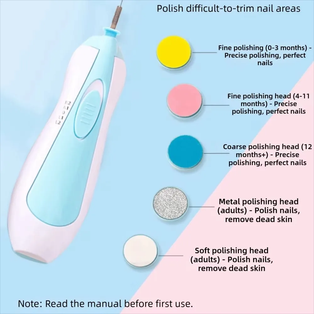 1 Set Multifunctional Electric Baby Cutter Trimmer Manicure Tool Set Baby Trimmer Baby Nail File Clippers Toes Fingernail C89 - view 5