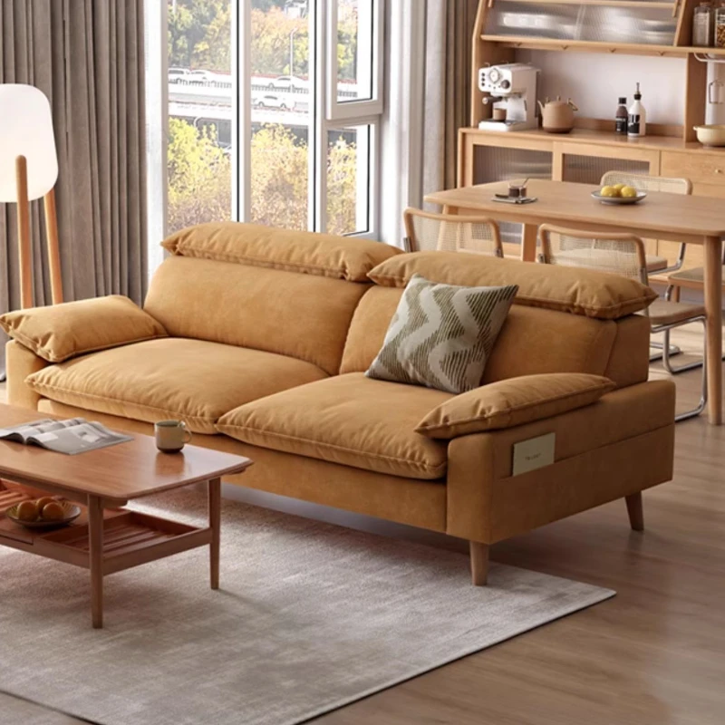 

-+-Velvet Sleep Living Room Sofas European Yellow Green Designer Cloud Double Couch Puffs Lounge Modern Canape Salon Furniture