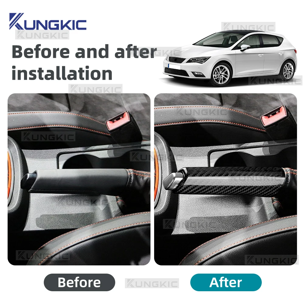 

Real Hard Dry Carbon Fiber Cover For Seat Leon MK3 5F 2013 2014 2015 LHD RHD Car Handbrake Replacement Interior Accessories