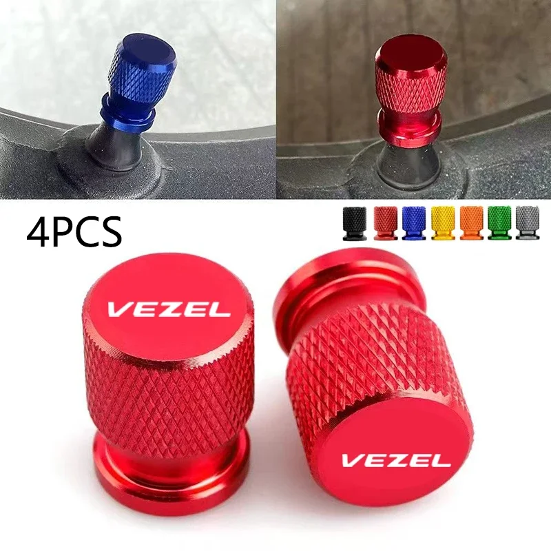 For VEZEL 4PCS Car Wheel Tire Valve Core Cap Stem Valve Cap Airtight Cover