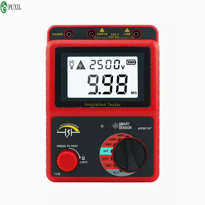 Smart Sensor 500~5000V Megohmmeter High Voltage Digital Insulation Resistance Tester AR3123/AR3125/AR3127/AR907+/AR907A+