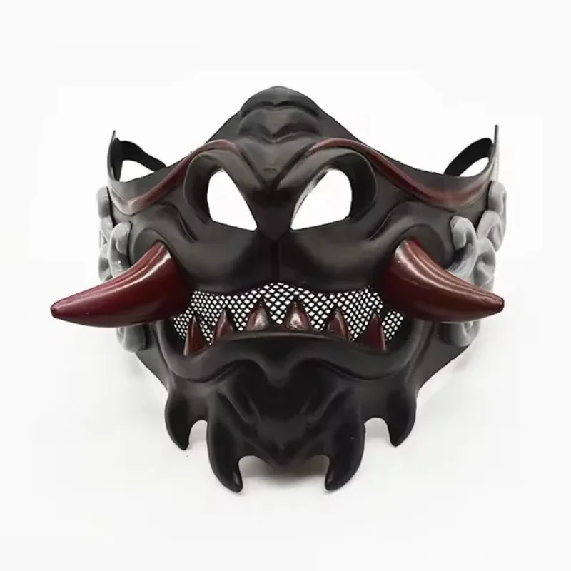 

Halloween Japanese Samurai Ghost Mask, Halloween Devil Warrior Role Playing Horror Devil Warrior Killer Thick Mask