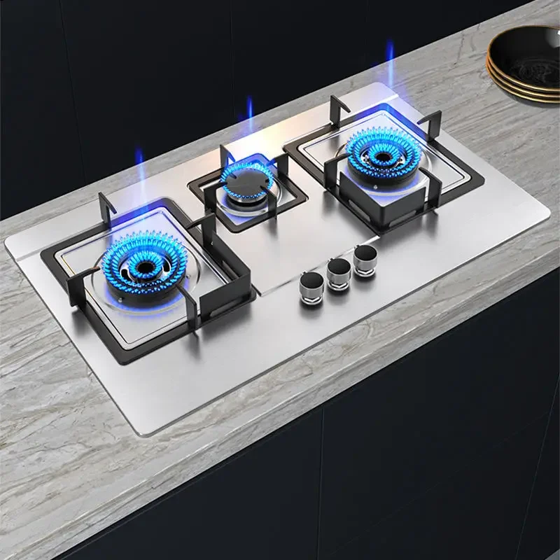 Hotata Three-Eye Gas Stove Embedded Household Desktop Three-Head Stove Liquefied Gas Natural Gas Stove