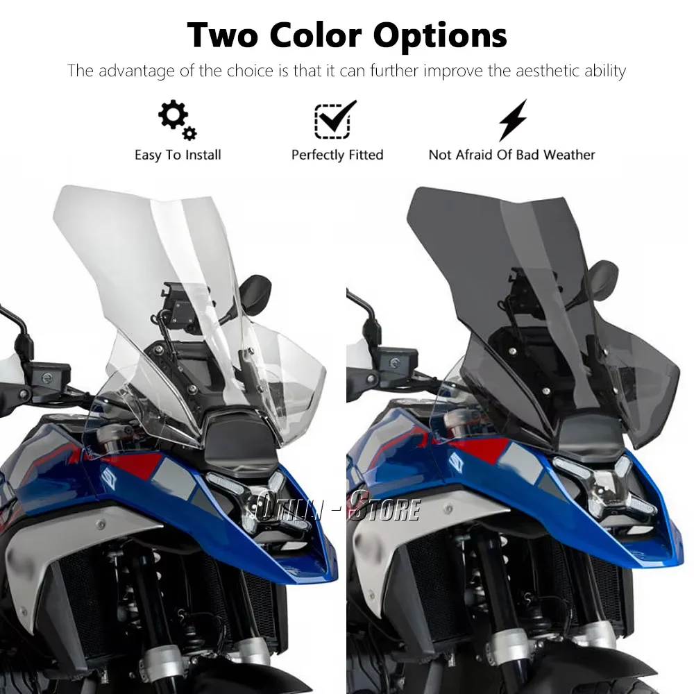 Motorcycle Accessories 2 Color Windscreen Wind Deflector Windshield For BMW R1300GS R 1300 GS R1300 GS r1300gs 2023 2024