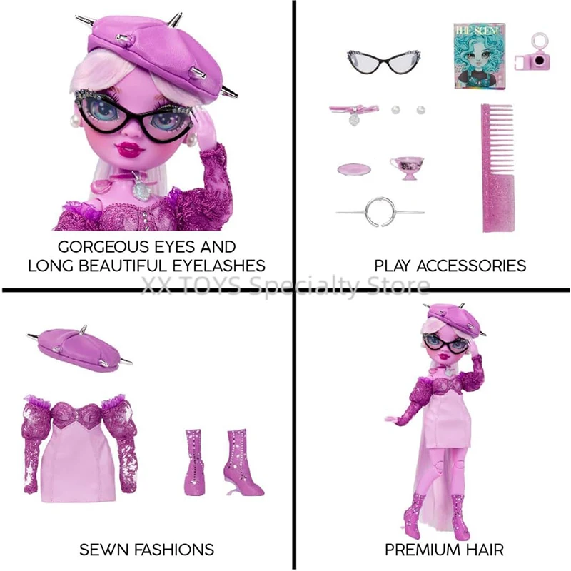 Arcobaleno High Shadow High Fashion Doll Daria Roselyn Pinkie Abito alla moda e oltre 10 accessori da gioco colorati Set regalo per bambini