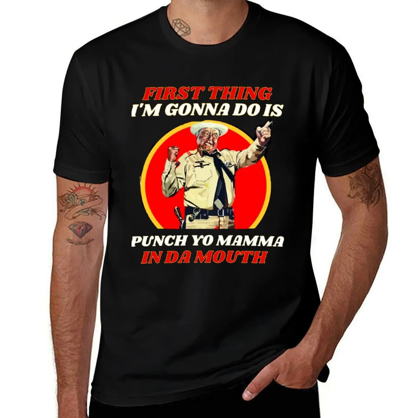 Soon As I Get Home First Thing I’m Gonna Do Is Punch Yo Mamma In Da Mouth T-Shirt Fashion Casual Short Sleeve Top T-Shirt