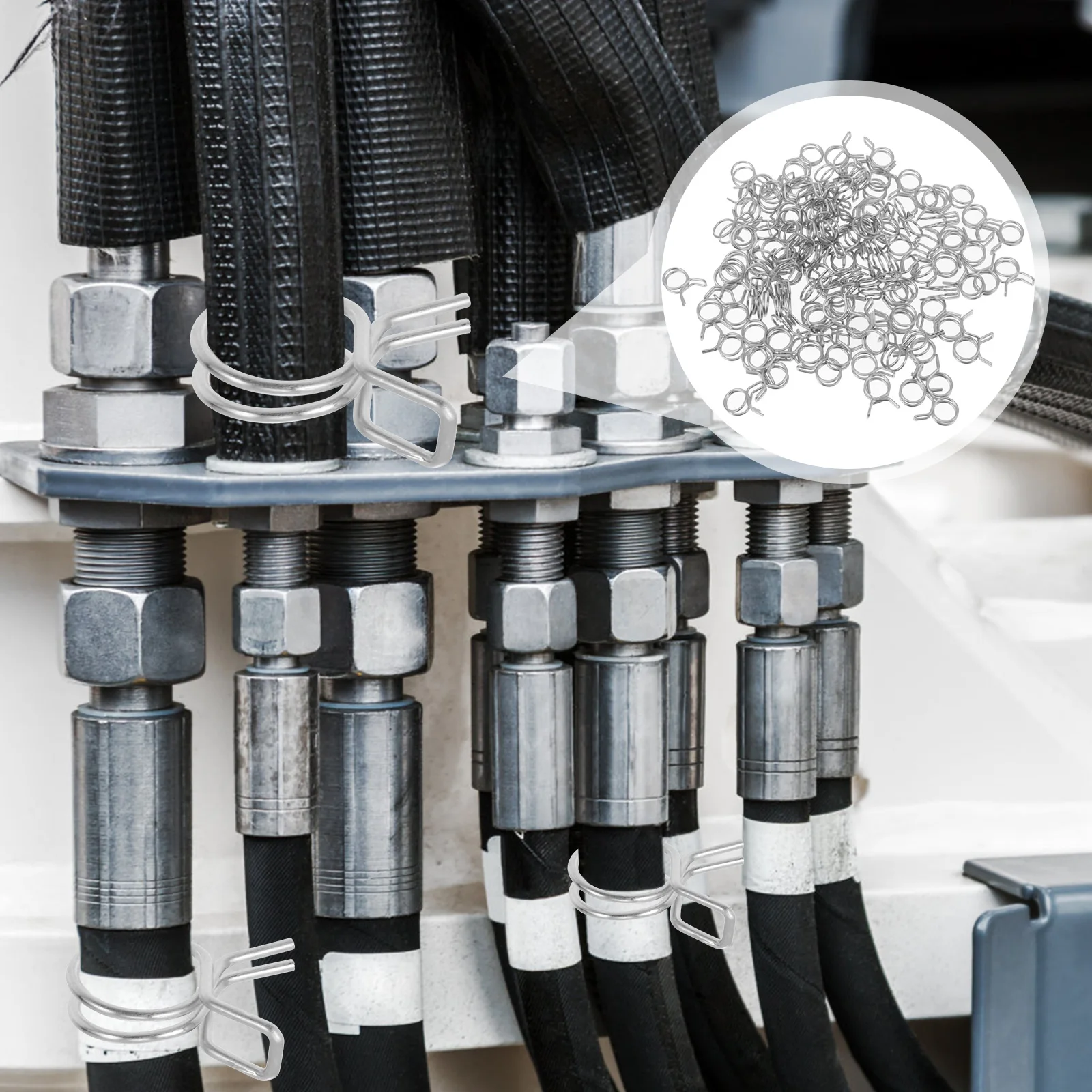 

200 шт., двойное кольцо, пружинный зажим для шланга, прочные зажимы для орошения из нержавеющей стали для воздушного топлива, силиконовый вакуумный шланг для автомобильного использования