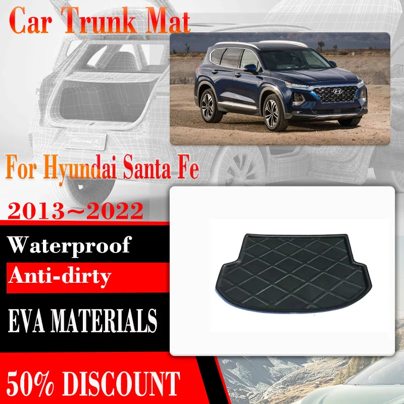 

For Hyundai Santa Fe IX45 SWB 2013~2022 Car Trunk Storage Pad EVA Boot Liner Car Rear Trunk Mats Muds Tappetini Auto Accessories