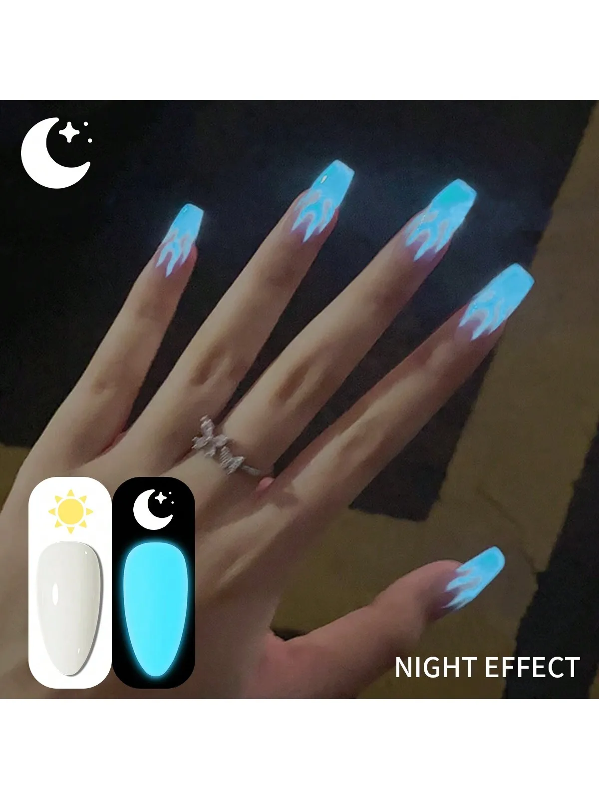 1Pc 15ML Glow in the Dark Gel Nail Polish - Luminous Top Coat for Home Salon Manicure and DIY - Long-Lasting and Durable
