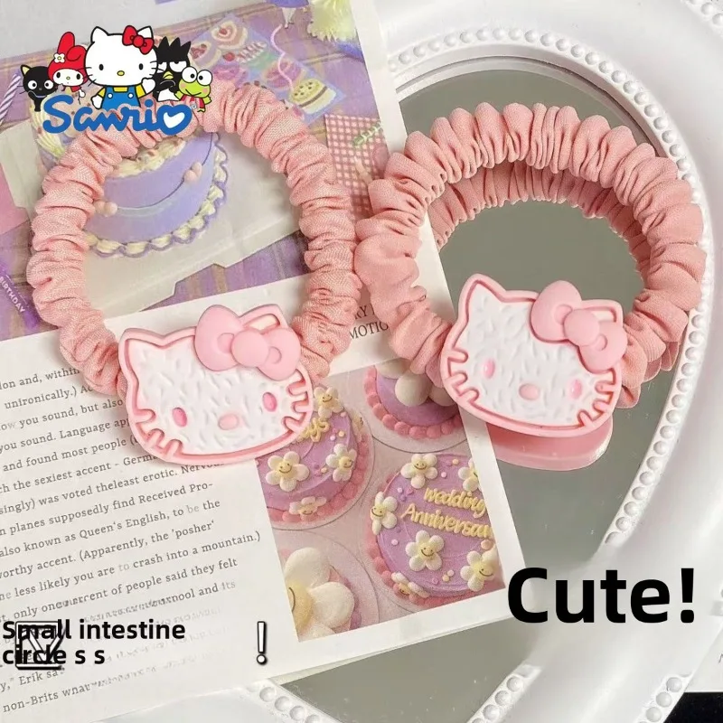 15-piece Pink Plush Hello Kitty Combination Japanese Girl KT Cat Cartoon Children's Hair Accessories Cute Side Hairpin Hair Rope image 3