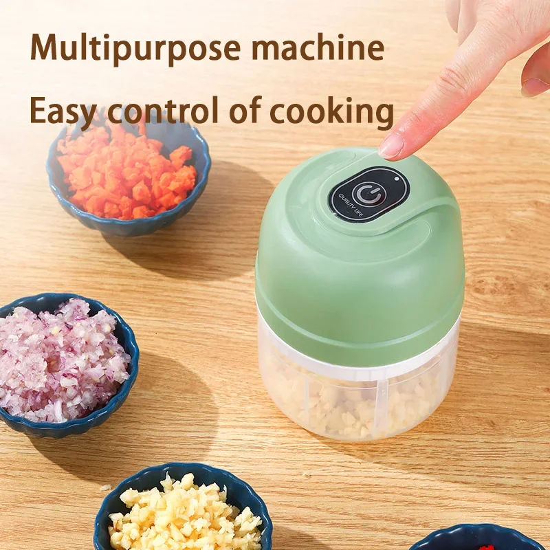 Electric Vegetable Chopper Multi-Functional Meat Grinder Garlic Crusher Food Chopper 100/250ml Mini USB Wireless Masher Machine