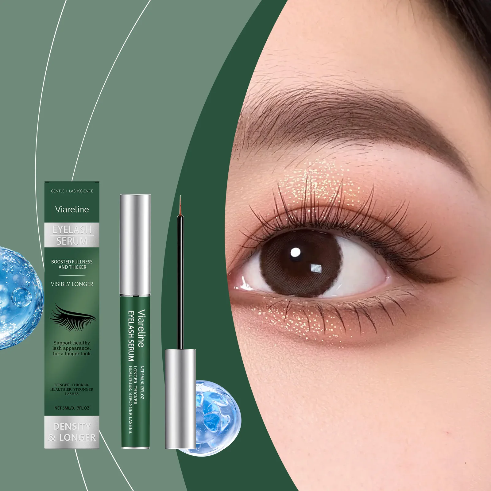 Suero para el cuidado de las pestañas, fortalece las cejas nutritivas y las raíces de las pestañas, promueve más largas y gruesas, añade encanto, esencia para cejas portátil