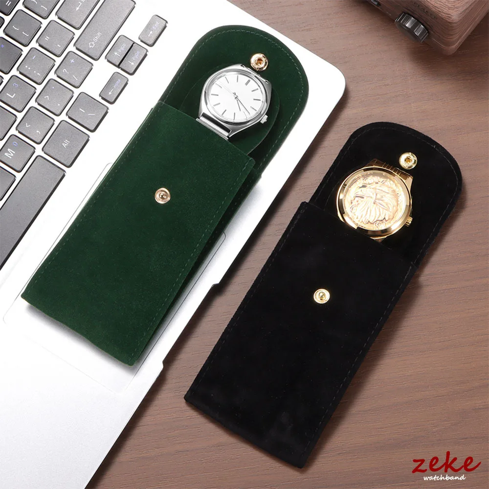 حقيبة ساعة مخملية أخضر أزرق أسود فلنلت حقيبة هدايا حقيبة تخزين للسفر حافظة متينة محمولة لحماية الغبار أخضر أحمر