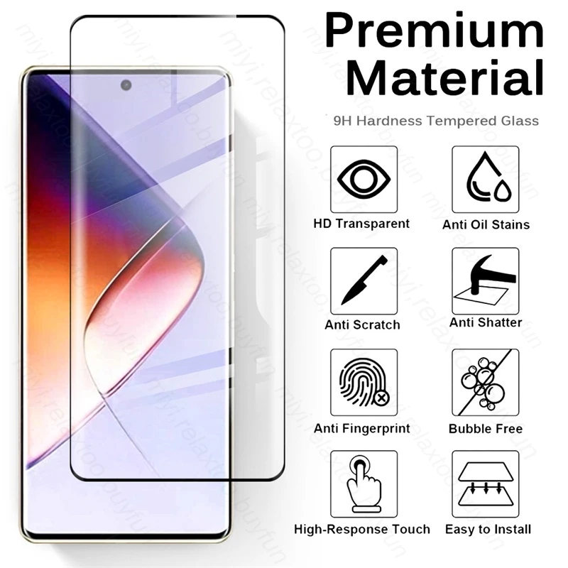 Note40pro 5G Glass 8 In 1 Camera Lens Screen Protector For Infinix Note 40 Pro 5G 4G Protective Glass On Not 40 Pro+ Note40Pro+