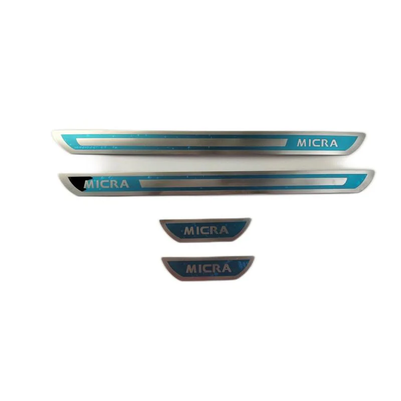 4PCS/Lot Stainless Steel For 2014-2023 Nissan MICRA Ultra-thin Auto Car Door Sill Scuff Plate Pedal Cover