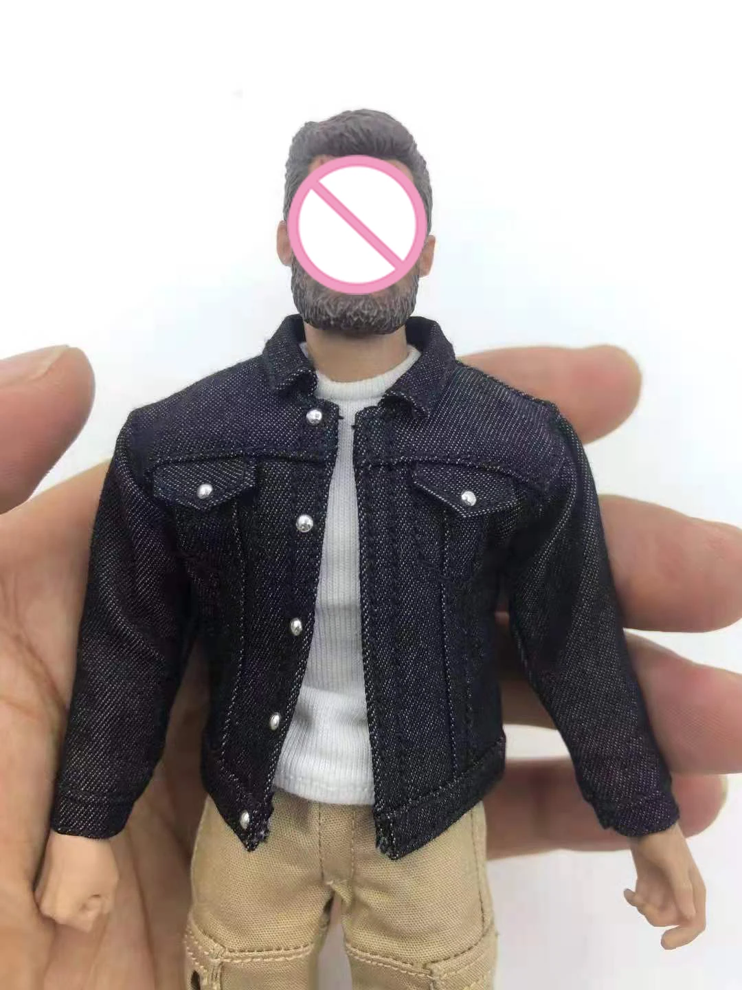 1/12 Men Soldier Uncle Wolf Denim Jeans T-Shirt  Long Sleeve Jacket Vest Clothes Accessory For 6 Inches Action Figure Body