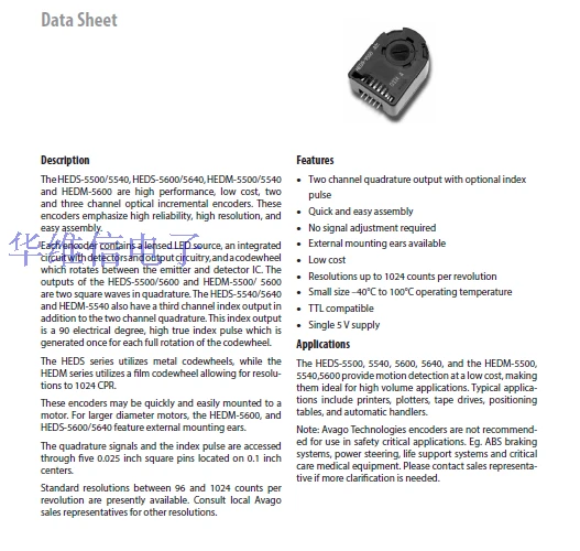 Encoder Coding Device HEDS-5500#F01/02/03/04/05/06/A05/06/11/A12/A13/A14/C/B